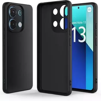 Ультратонкий тонкий мягкий силиконовый матовый чехол для телефона Redmi 13 13C A3 A3X Redmi Note 13/13 5G/NOTE 13 Pro 4G 5G/13 Pro+ 5G POCO X6 Pro M6 RedMi Note 13 чёрный