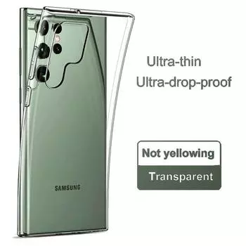 Ультратонкий тонкий прозрачный силиконовый чехол с кристаллами для Samsung Galaxy S24 Ultra S22 S21 S23 FE Мягкий однотонный прозрачный противоударный чехол S21 чистый