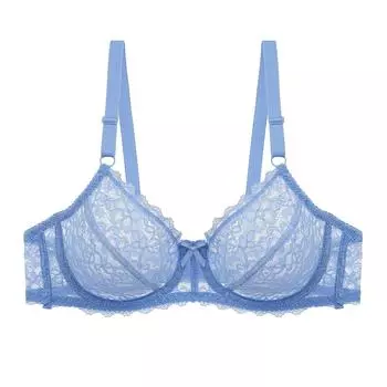 Ультратонкий женский нижнее белье больших размеров, однотонный прозрачный кружевной женский бюстгальтер 34A белый