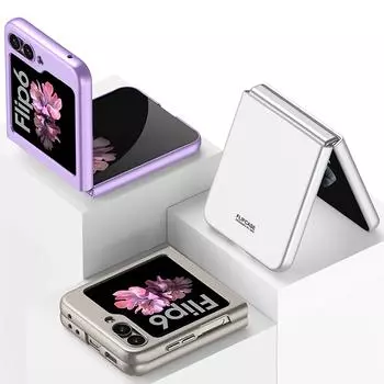 Ультратонкий жесткий чехол для телефона из ПК для Samsung Galaxy Z Flip 6 5 4 3, противоударный чехол для задней панели For Galaxy Z Flip 6 серый