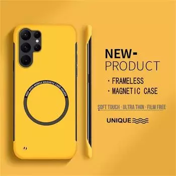 Ультратонкий жесткий магнитный чехол для телефона из поликарбоната без рамки для Magsafe Samsung Galaxy S24 S23 S22 S21 S20 FE Plus Note20 Ultra Matte Cover Samsung S24 Ultra белый