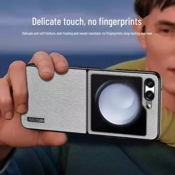 Ультратонкий жесткий защитный чехол Samsung Z Flip5 для складного экрана — W23Flip Bark Design. Samsung Z Flip4