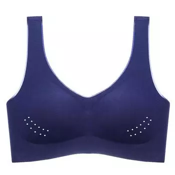 Ультратонкое бесшовное дышащее нижнее белье из ледяного шелка с боковой грудью без стальных колец Большая грудь, маленький внешний вид и красивая спина для женских бюстгальтеров M бежевый