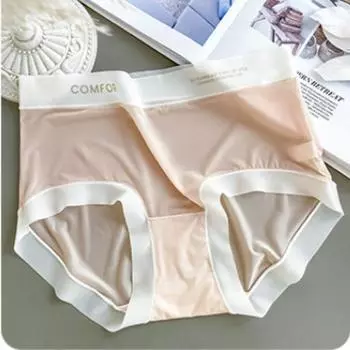 Ультратонкое бесшовное женское нижнее белье из шелка Mulberry Silk Ice Silk с антибактериальным эффектом и быстросохнущим эффектом, средней длины L (100-120 lbs)