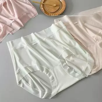 Ультратонкое нижнее белье большого размера для женщин, дышащие трусики из ледяного шелка с антибактериальным эффектом, женские треугольные трусики со средней посадкой L светло-зеленый