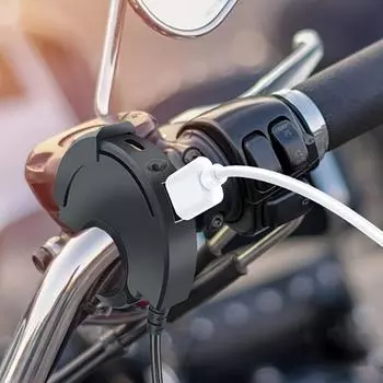 Ультратонкое зарядное устройство USB для мотоцикла DC 12-24 В QCPD с двумя портами, водонепроницаемый держатель для телефона с защитой от быстрой зарядки 1pc