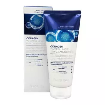 Ультраувлажняющая пенка для умывания ,FarmStay Collagen Water Full Moist Deep Cleansing Foam,180мл