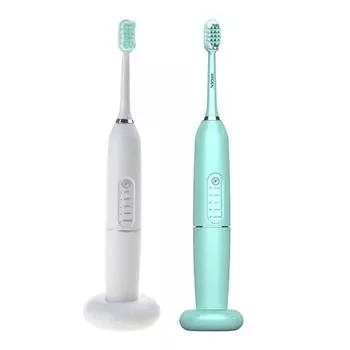 Ультразвуковая электрическая зубная щетка с насадками, беспроводной зарядной базой, 5 режимов SKY BLUE