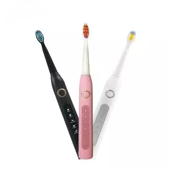 Ультразвуковая электрическая зубная щетка Sonic Wave Clean USB перезаряжаемая зубная щетка со сменными насадками 1 ручка 3 насадки