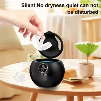 Ультразвуковая чистящая машина для зубных протезов, брекетов, очиститель из нержавеющей стали, 6 режимов, ювелирные изделия, чистящая машина для зубных щеток чёрный