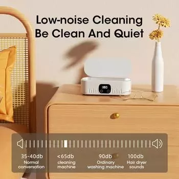 Ультразвуковая чистящая машина Высокочастотная вибрационная очистка Ультразвуковая чистка Очки Ювелирные изделия Брекеты Низкий уровень шума Удобный EU белый