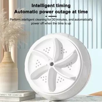 Ультразвуковая мини-стиральная машина, автоматическая турбо-портативная стиральная машина, маленькое ведро для общежития белый