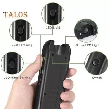 Ультразвуковое устройство против лая, портативное устройство для обучения контролю лая со светодиодной подсветкой, устройство для отпугивания лая собак мелких и средних пород чёрный