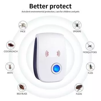 Ультразвуковой электронный репеллент от комаров, мышей, крыс, грызунов, насекомых UK PLUG