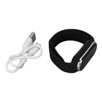 Ультразвуковой браслет от комаров, перезаряжаемые часы от комаров с дисплеем времени чёрный