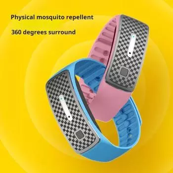Ультразвуковой браслет от комаров, перезаряжаемый браслет от комаров, водонепроницаемый долговечный электронный браслет розовый