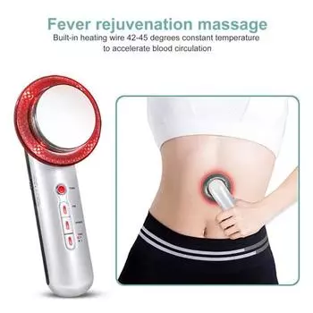 Ультразвуковой инструмент для сжигания жира 3-в-1, EMS, массажный инструмент для коррекции фигуры, косметический инструмент, микротоковый интродьюсер, массажер для похудения тела AU Plug