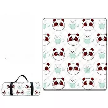 Ультразвуковой коврик для пикника, утолщенный кемпинговый коврик с рисунком панды, котенка, пляжный коврик для кемпинга, дорожное оборудование, влагостойкий коврик 70*100CM