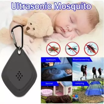 Ультразвуковой мини-репеллент от комаров, ошейник для домашних животных, электроника от комаров, перезаряжаемая USB-зарядка, паук от насекомых для кемпинга белый