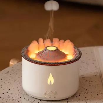 Ультразвуковой настольный увлажнитель воздуха Volcanic Flame Aroma, мерцающий 8 часов, 360 мл, большой, 2-цветный, светодиодный, сухой, для сжигания, от сухого увлажнителя для гостиной и спальни,