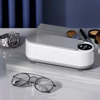 Ультразвуковой очиститель для фиксаторов Многофункциональный очиститель для очков Высокочастотная вибрация USB-аккумулятор для монет Зубные протезы белый