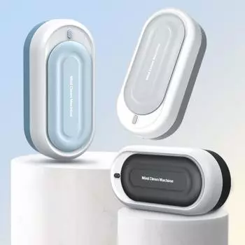 Ультразвуковой очиститель емкостью 450 мл с аккумулятором Blue-ray емкостью 800 мАч. Зарядка через USB. Легко носить с собой. Многофункциональная машина для очистки ювелирных изделий с вибрацией. чёрный