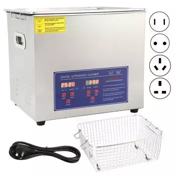 Ультразвуковой очиститель нержавеющей стали с нагревателем таймера 10 л, промышленное оборудование PS?40А UK Plug 220V