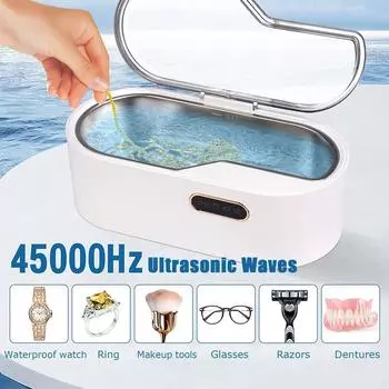 Ультразвуковой очиститель Очки Очиститель ювелирных изделий Ультразвуковая чистящая машина для часов Зубные протезы Кисти для макияжа Ультразвуковая ванна us белый
