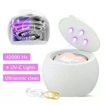 Ультразвуковой очиститель с УФ-излучением для чистки зубов дома, портативный импульсный очистительный комплект для ювелирных изделий, стоматологических принадлежностей