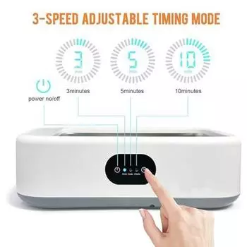 Ультразвуковой очиститель ювелирных изделий, кольца, машина для чистки очков, низкий уровень шума, 3 временных режима, глубокая очистка на 360 градусов, ультразвуковой очиститель с вилкой европейского стандарта EU Plug чистый