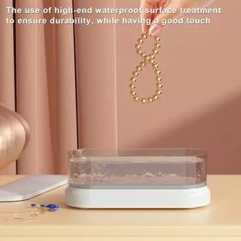 Ультразвуковой очиститель ювелирных изделий, машина для чистки очков, большая емкость, 47 кГц, высокочастотный портативный профессиональный ультразвуковой очиститель оранжевый