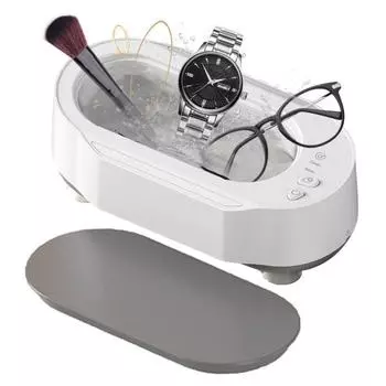 Ультразвуковой очиститель ювелирных изделий с 3 режимами времени, большая емкость, высокая частота, 45 кГц, 15 Вт, многофункциональная машина для чистки серый