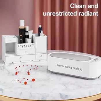 Ультразвуковой очиститель ювелирных изделий, стиральная машина, высокочастотная вибрация, малошумный дизайн, портативный размер, универсальный ультразвуковой очиститель B