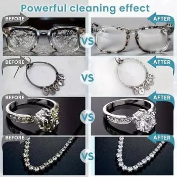 Ультразвуковой очиститель - высокочастотная вибрация, 360° глубокая очистка, подходит для ювелирных изделий, часов, очков.