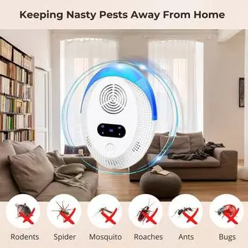Ультразвуковой отпугиватель для дома, ультразвуковой отпугиватель для дома, таракана, грызуна, мыши, паука, муравья, репеллент, электронное устройство для отпугивания мелких животных A EU