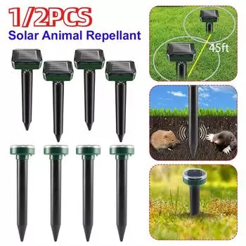 Ультразвуковой отпугиватель грызунов на солнечных батареях, отпугиватель кротов, уличная лампа для двора, отпугиватель мышей на ферме 1PC circular