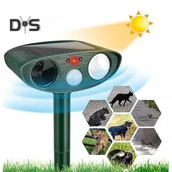 Ультразвуковой отпугиватель кошек, отпугиватель на солнечной энергии с датчиком движения, охват 110 градусов, водонепроницаемый отпугиватель животных IPX4 трава зеленый