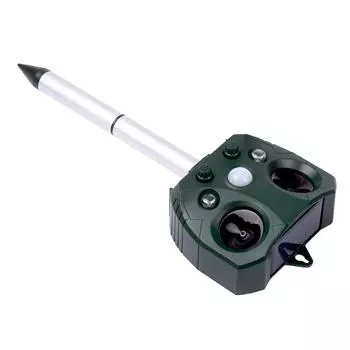 Ультразвуковой отпугиватель на солнечной батарее, водонепроницаемый уличный отпугиватель вредителей для животных с датчиком движения и миганием темно-зеленого