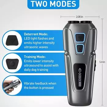 Ультразвуковой отпугиватель собак, устройства для сдерживания коры собак, перезаряжаемые портативные многофункциональные противошумные устройства чёрный