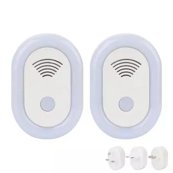 Ультразвуковой отпугиватель вредителей, 2 шт., интеллектуальное преобразование частоты, безопасный безвредный отпугиватель насекомых 90 В-250 EU Plug