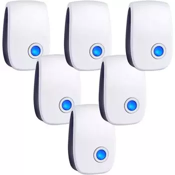 Ультразвуковой отпугиватель вредителей для мышей, тараканов, пауков, комаров и насекомых — идеально подходит для дома, гаража, кухни, склада US белый