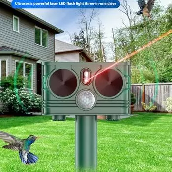 Ультразвуковой отпугиватель животных на солнечной батарее, светодиодный отпугиватель птиц и мышей