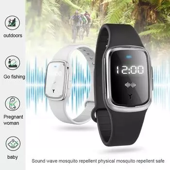 Ультразвуковой репеллент от комаров браслет против комаров вредителей насекомые репеллент браслет для детей мужчин женщин белый