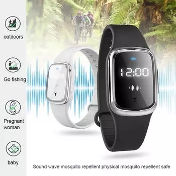 Ультразвуковой репеллент от комаров браслет против комаров вредителей насекомые репеллент браслет для детей мужчин женщин белый