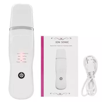 Ультразвуковой скруббер для кожи, шпатель для удаления черных точек, очиститель пор, скребок для лица, машина для очистки