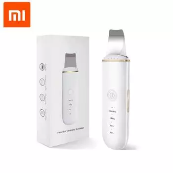 Ультразвуковой скруббер для кожи Xiaomi, вибрационный шпатель для лица, лопатка для удаления черных точек, чистый кавитационный пилинг, лифтинг лица