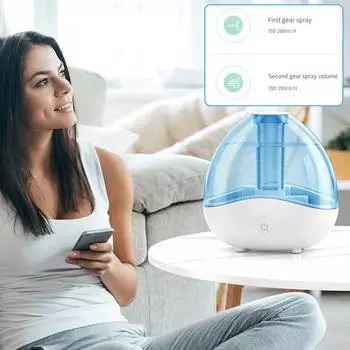 Ультразвуковой увлажнитель тумана 1,5 л. Тихие увлажнители воздуха с легким вращающимся настольным увлажнителем. Диффузор эфирного масла для детских комнатных растений. синий