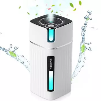 Ультразвуковой увлажнитель воздуха ARZER, 2 уровня увлажнения, питание от USB, 300 мл, беспроводной, 25 дБ, тихий, настольный, с функцией ароматерапии, автоматической остановкой, 7 цветных светодиодов, мини-сухой