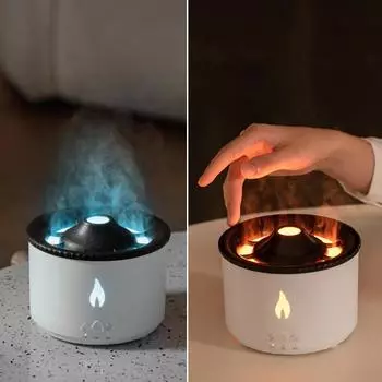 Ультразвуковой увлажнитель воздуха с вулканическим пламенем, эфирное масло, аромадиффузор для домашней комнаты, аромат, медузы, туман, пароварки для курения 800mAh