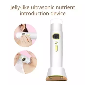 Ультразвуковой вибрационный массажер для лица с желейной головкой Фотон Устройство для лифтинга лица белый